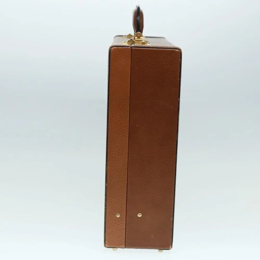 LOEWE Anagram Attache Case Trunk Leather Brown Gold